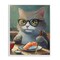 Stupell Industries Cat Eating Sushi Framed Giclee Wall Art Design by Elizabeth Medley